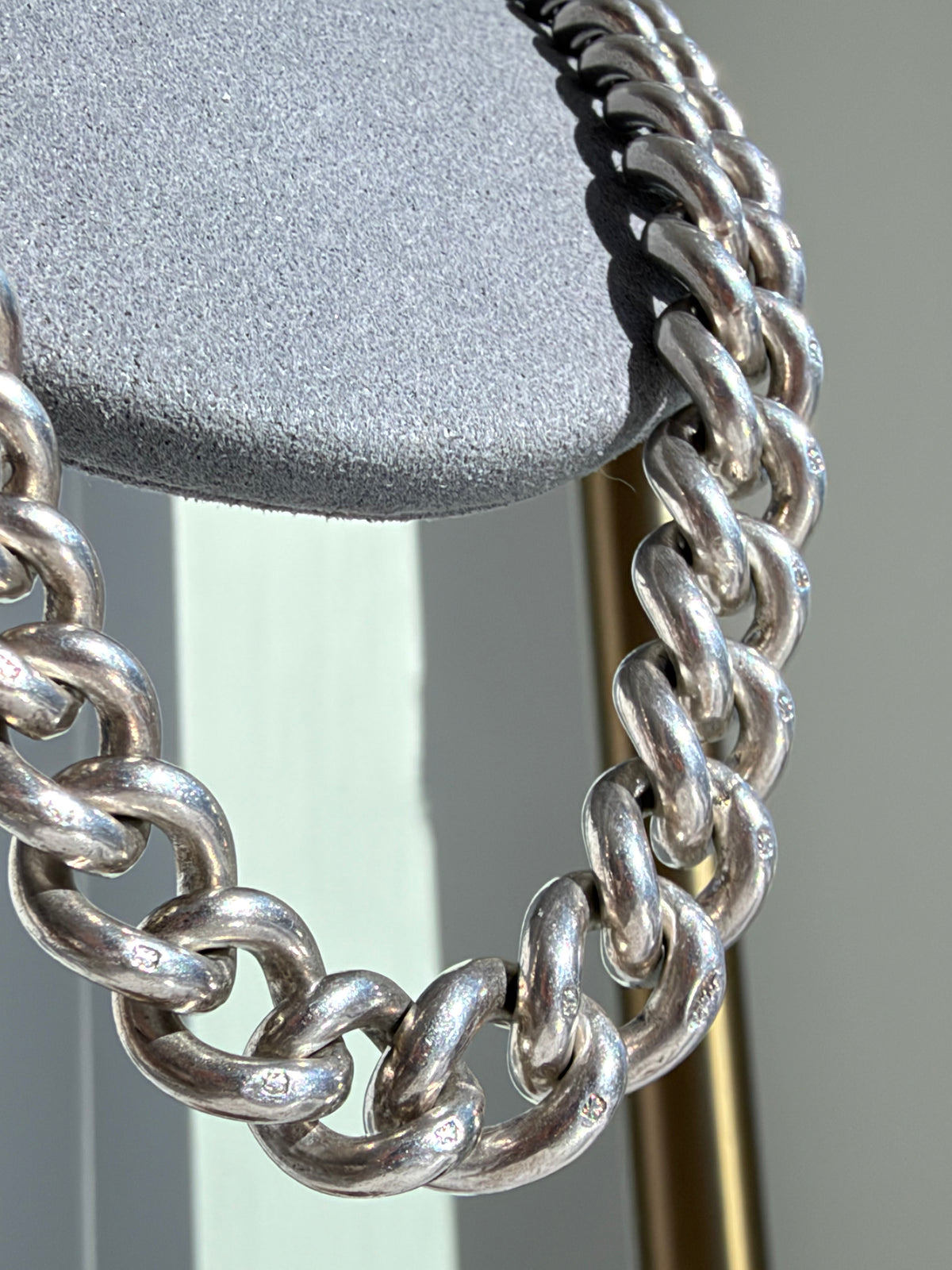 1897 Victorian E.W&S Heavy Sterling Silver Albert Chain with 18ct Bolt 97gr.