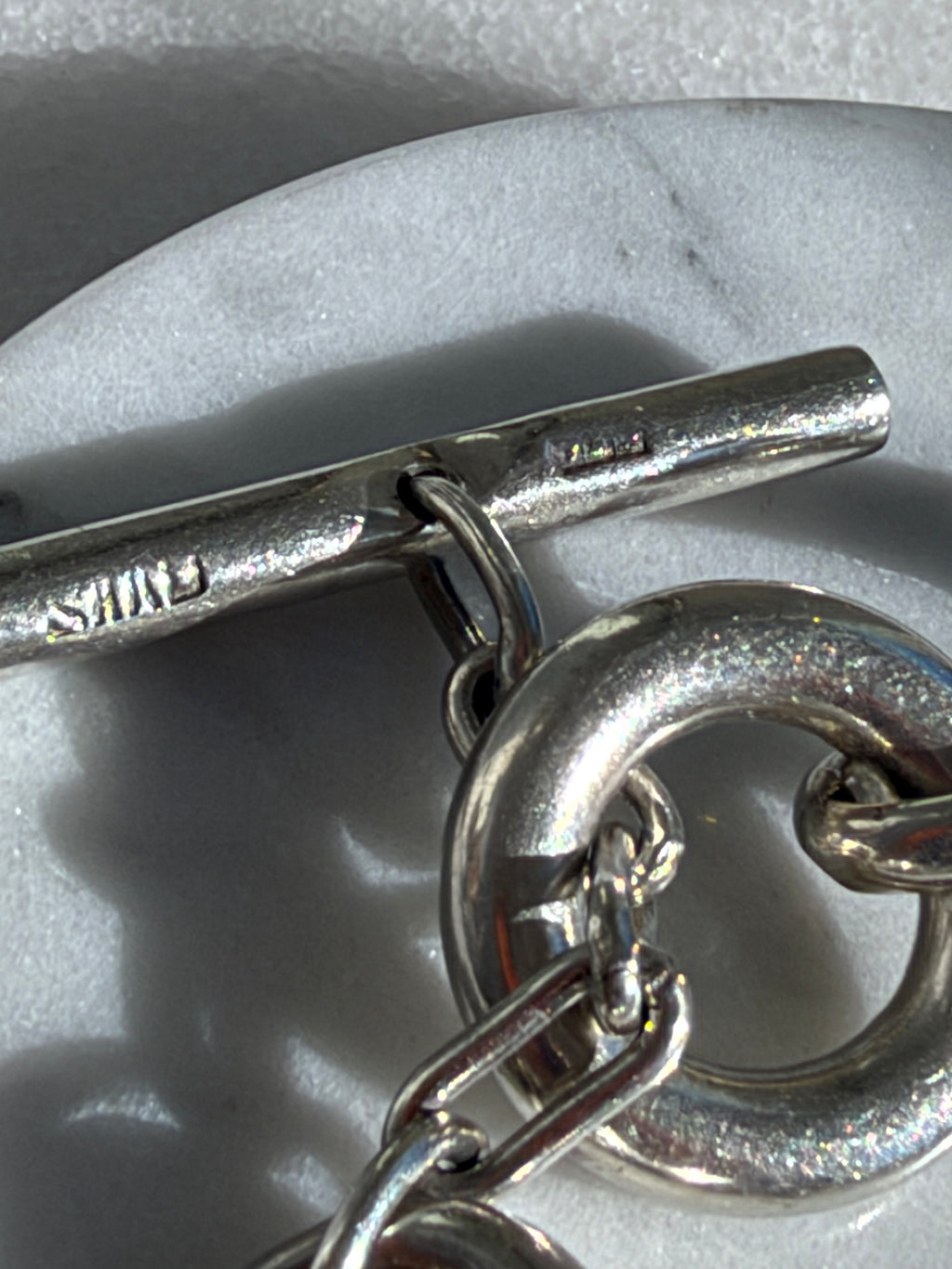 CIRCA 1950s EGYPTIAN .900 SILVER HORSEBIT BRACELET