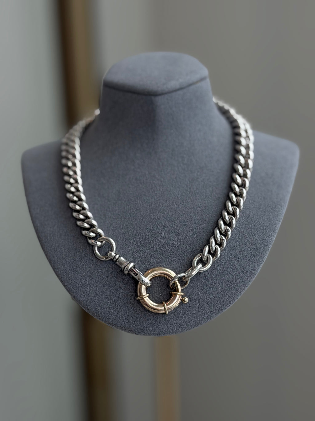 EXCEPTIONAL ANTIQUE ALBERT — STERLING SILVER & 10CT GOLD