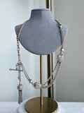 ANTIQUE STERLING SILVER DOUBLE HEART ALBERTINA