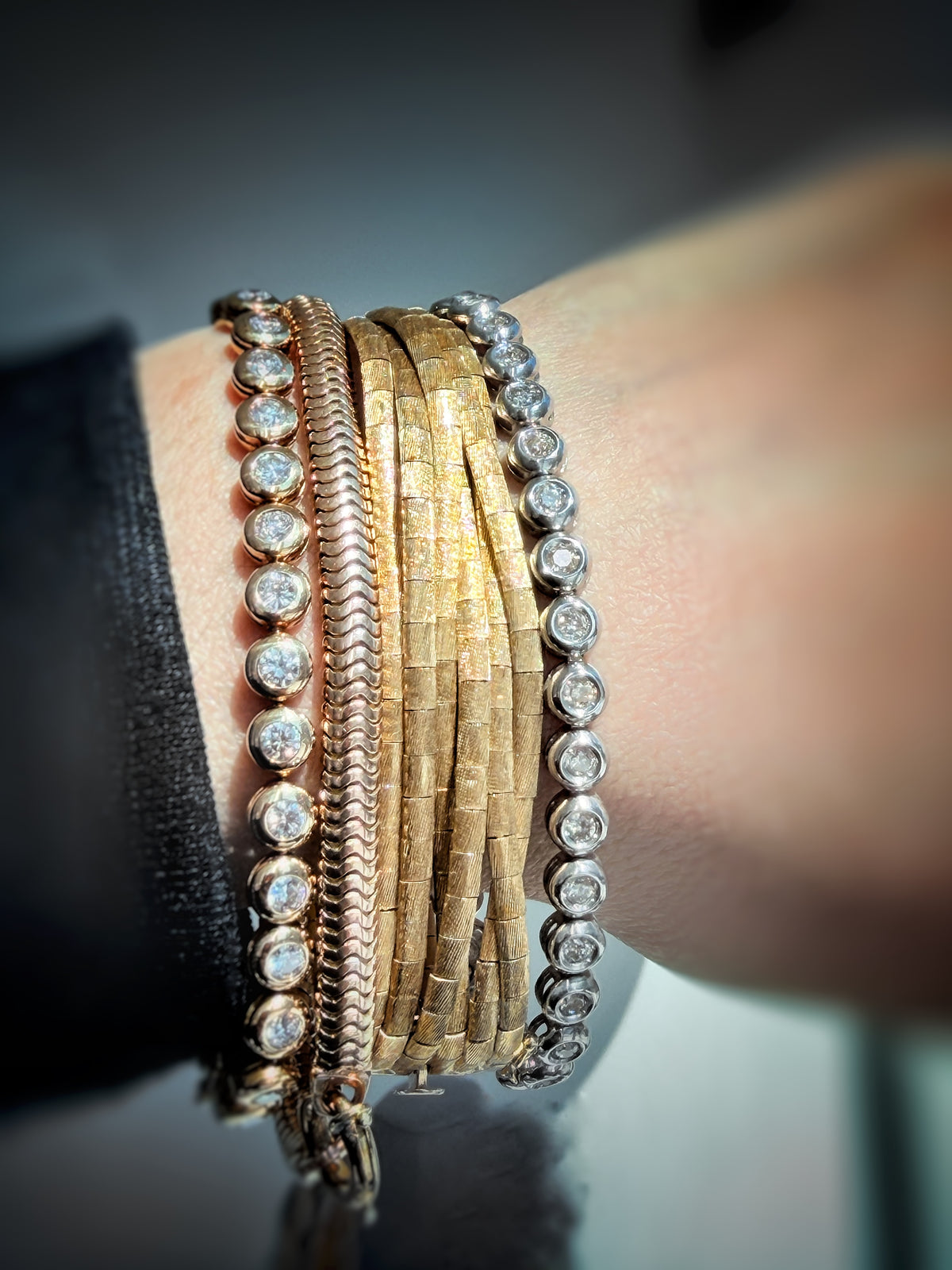 18K WHITE GOLD TENNIS BRACELET 7 1/4”