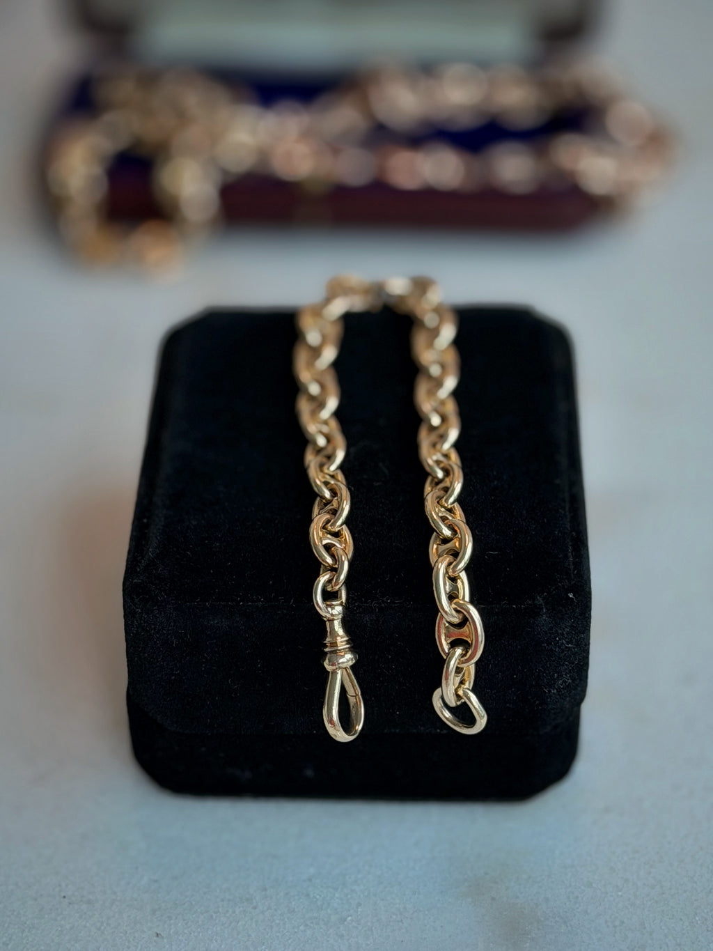 Vintage 14K Solid Gold Mariner Bracelet with Oversized Swivel Dog Clip – 28.65g