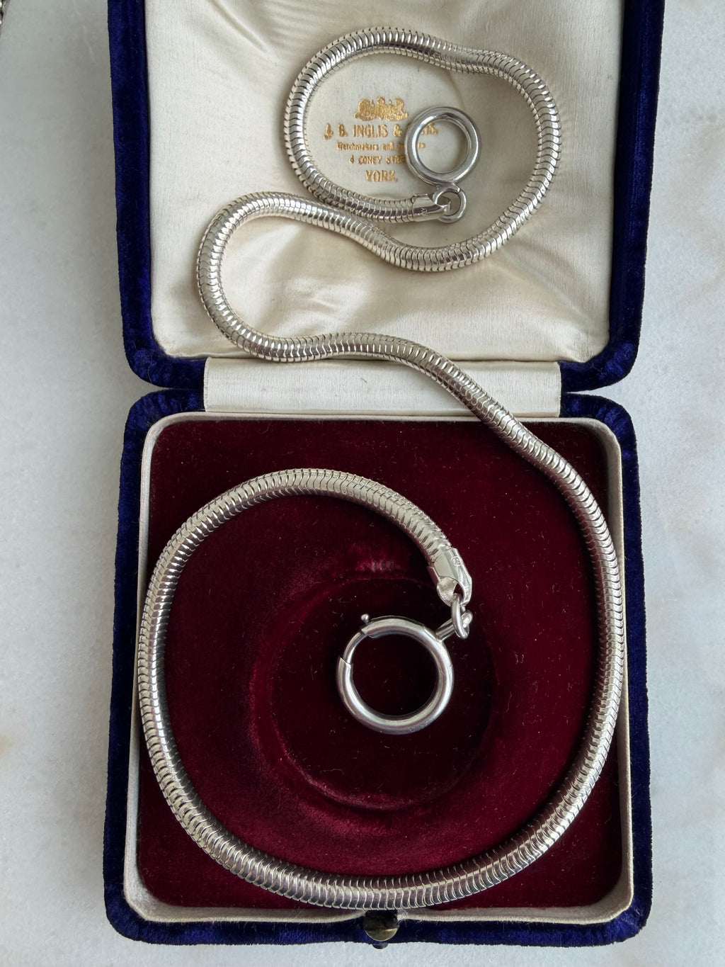Vintage Sterling Silver Snake Chain Antique bolt
