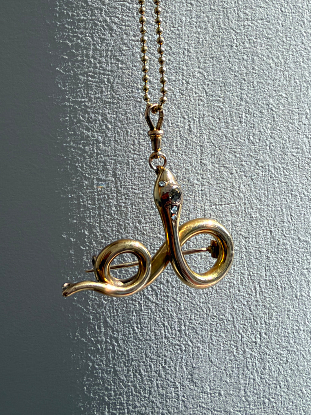 VICTORIAN 14K GOLD DIAMOND SNAKE
