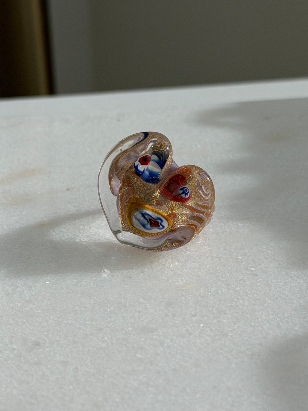 HEART MURANO GLASS RING