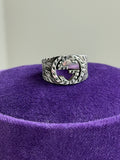 GUCCI STERLING SILVER INTERLOCKING G RING