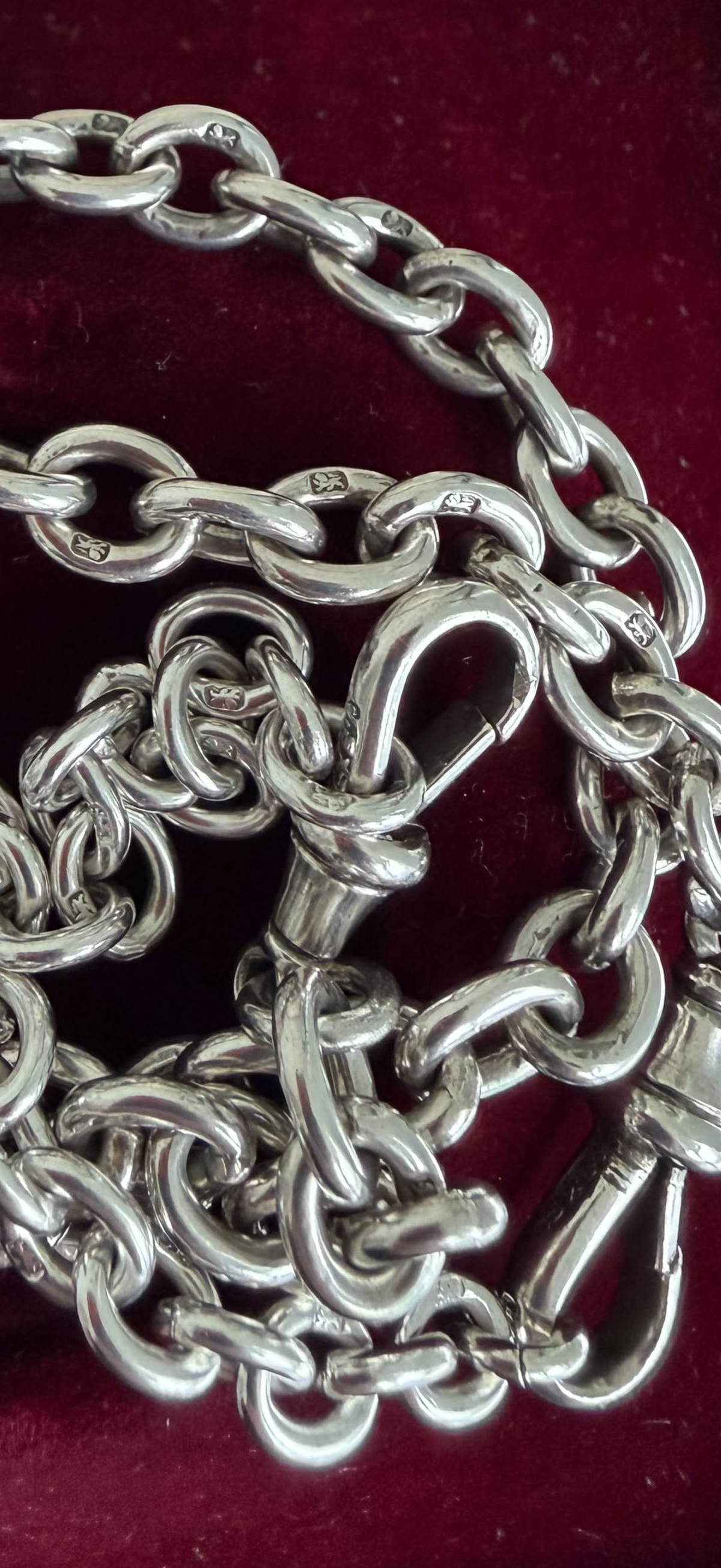 ANTIQUE SOLID STERLING SILVER CABLE CHAIN