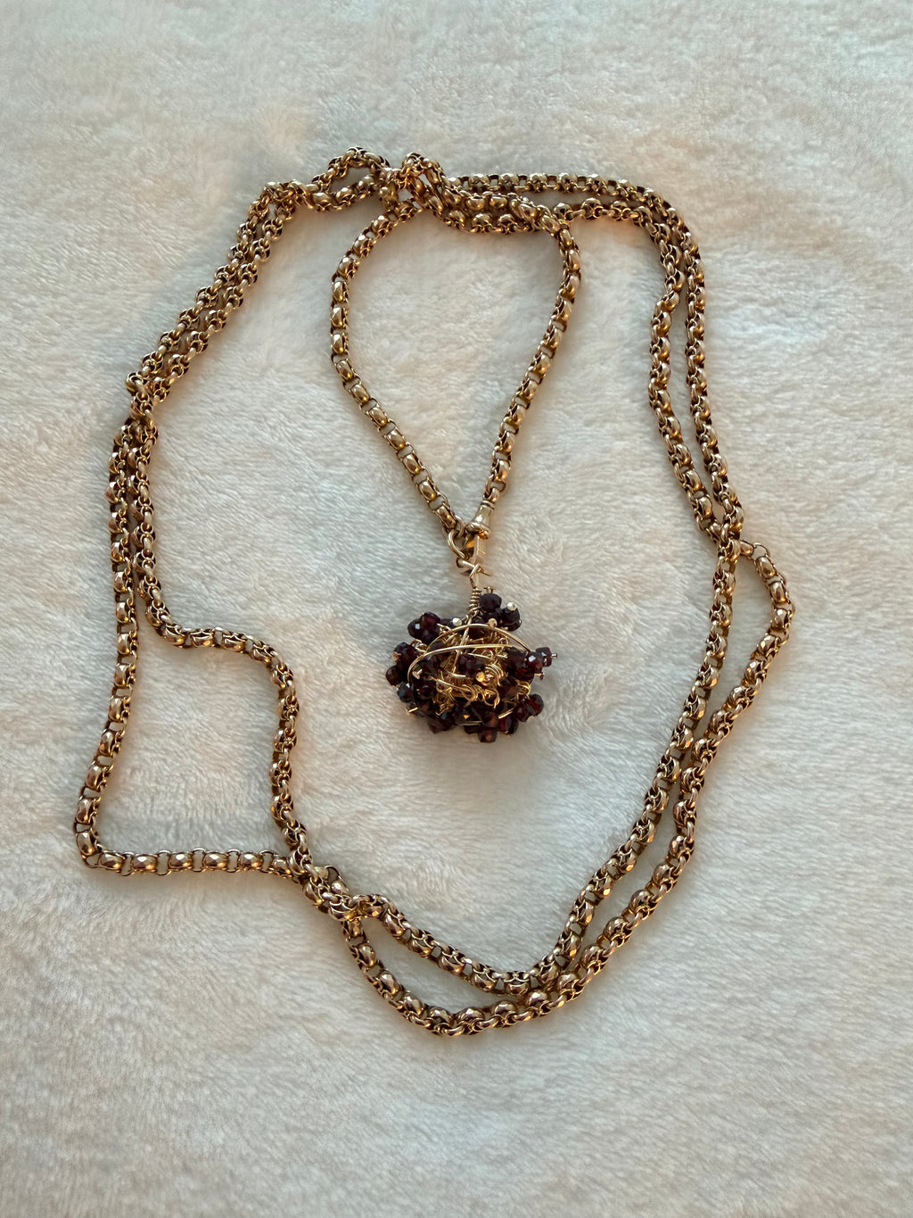 Antique British 9ct Gold Long Guard Chain – 58.5” | 72.5g