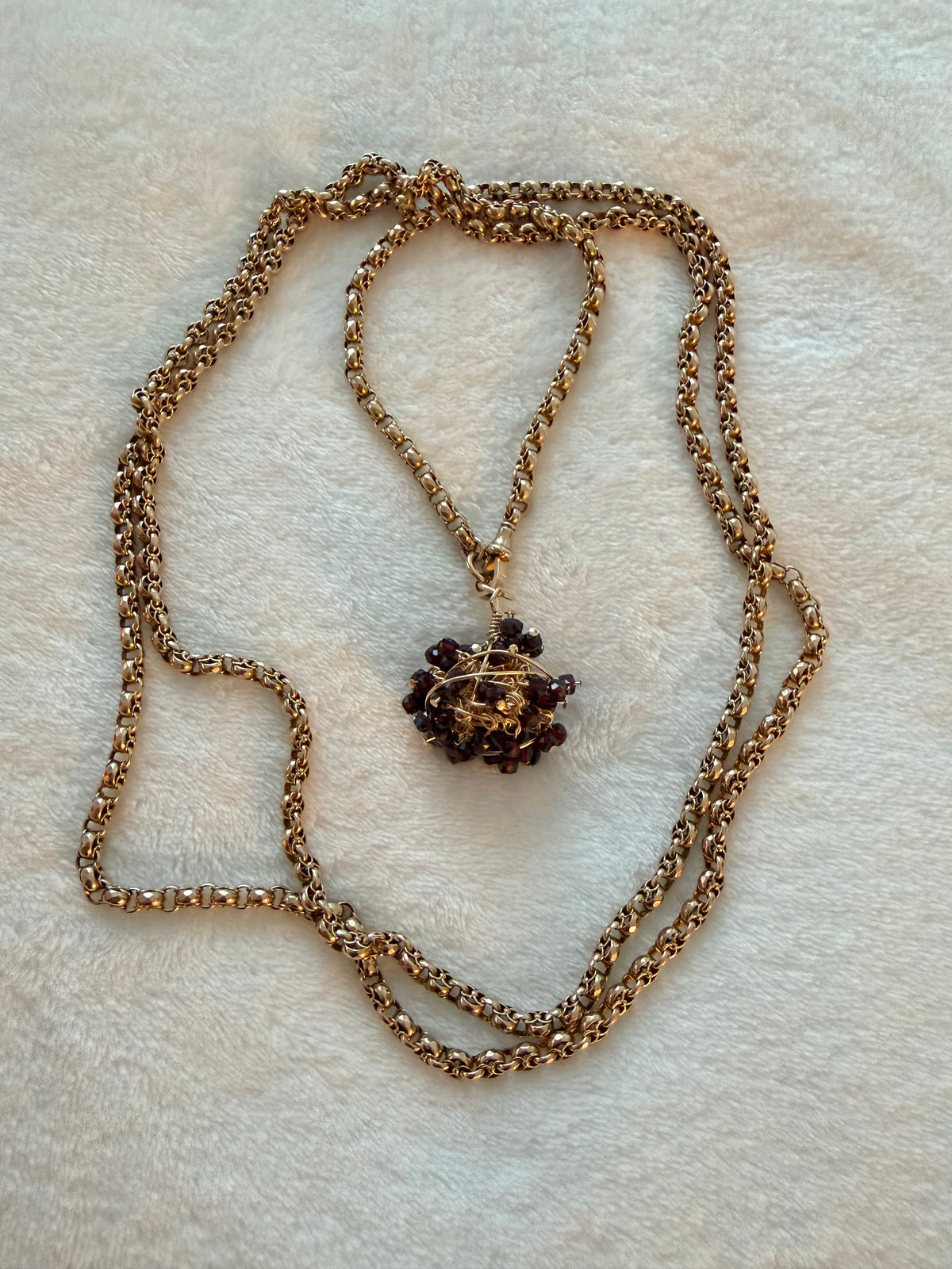 Antique British 9ct Gold Long Guard Chain – 58.5” | 72.5g