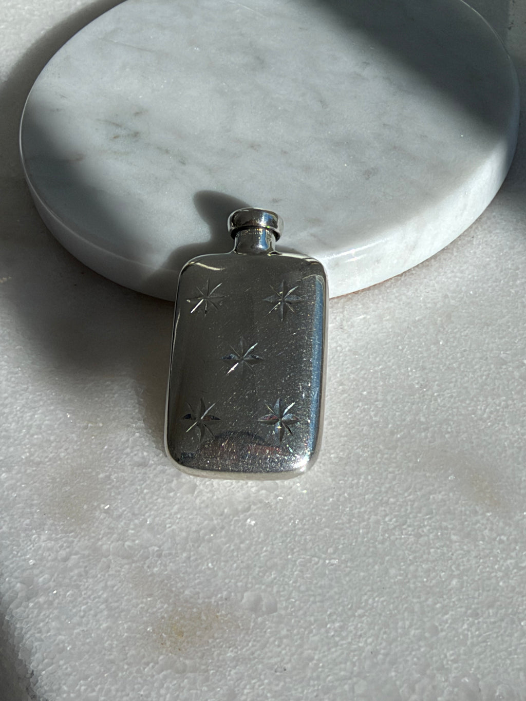 VINTAGE TIFFANY & CO. STERLING SILVER SNOWFLAKE PERFUME BOTTLE