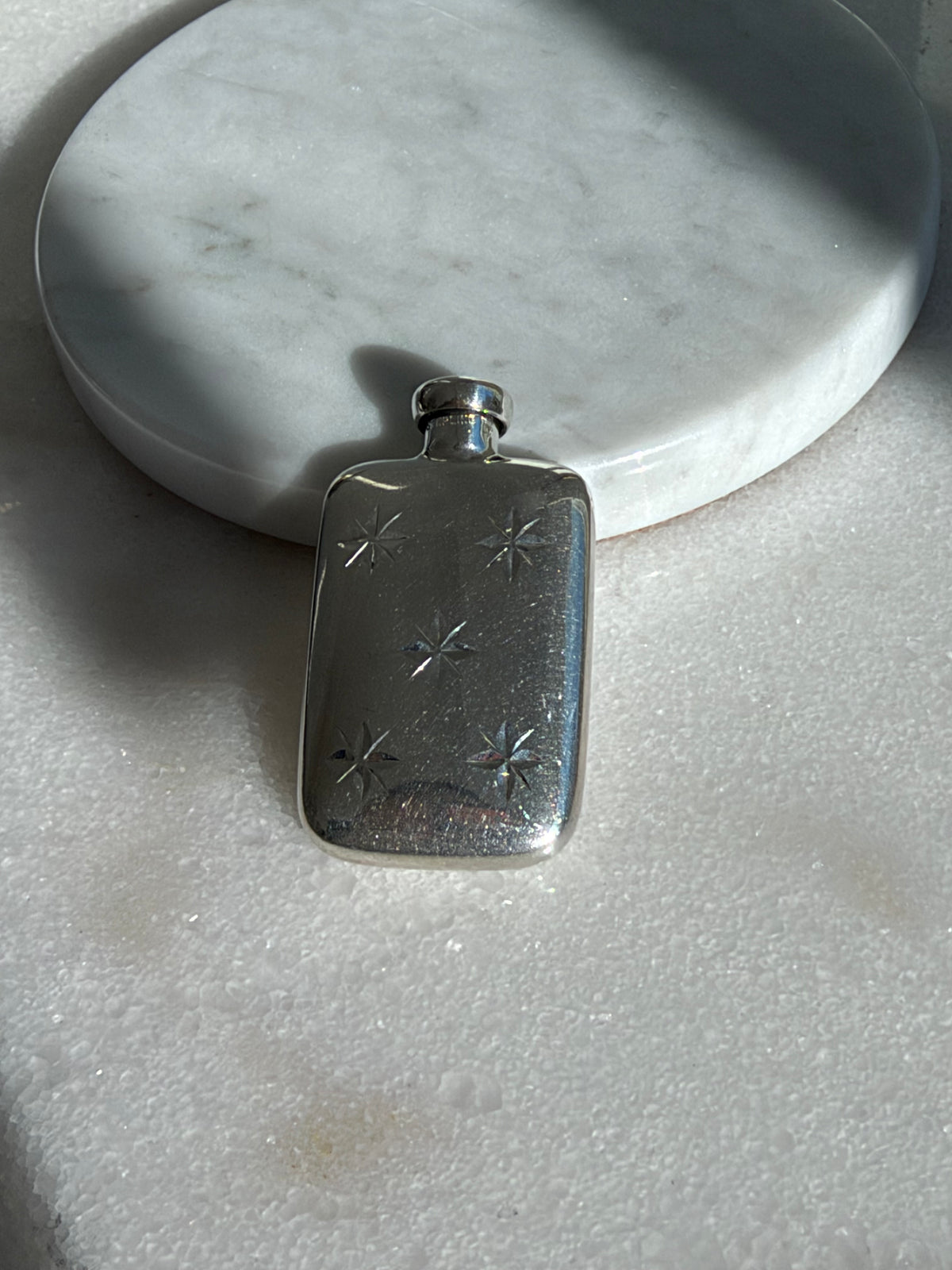 VINTAGE TIFFANY & CO. STERLING SILVER SNOWFLAKE PERFUME BOTTLE