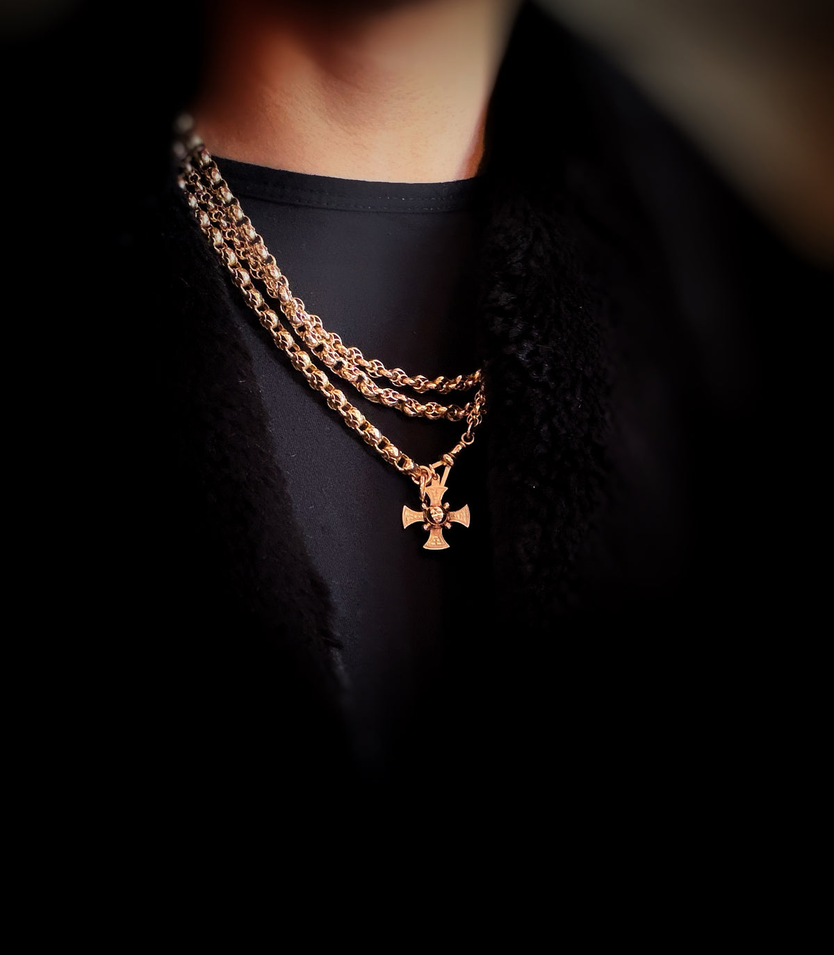 Antique British 9ct Gold Long Guard Chain – 58.5” | 72.5g