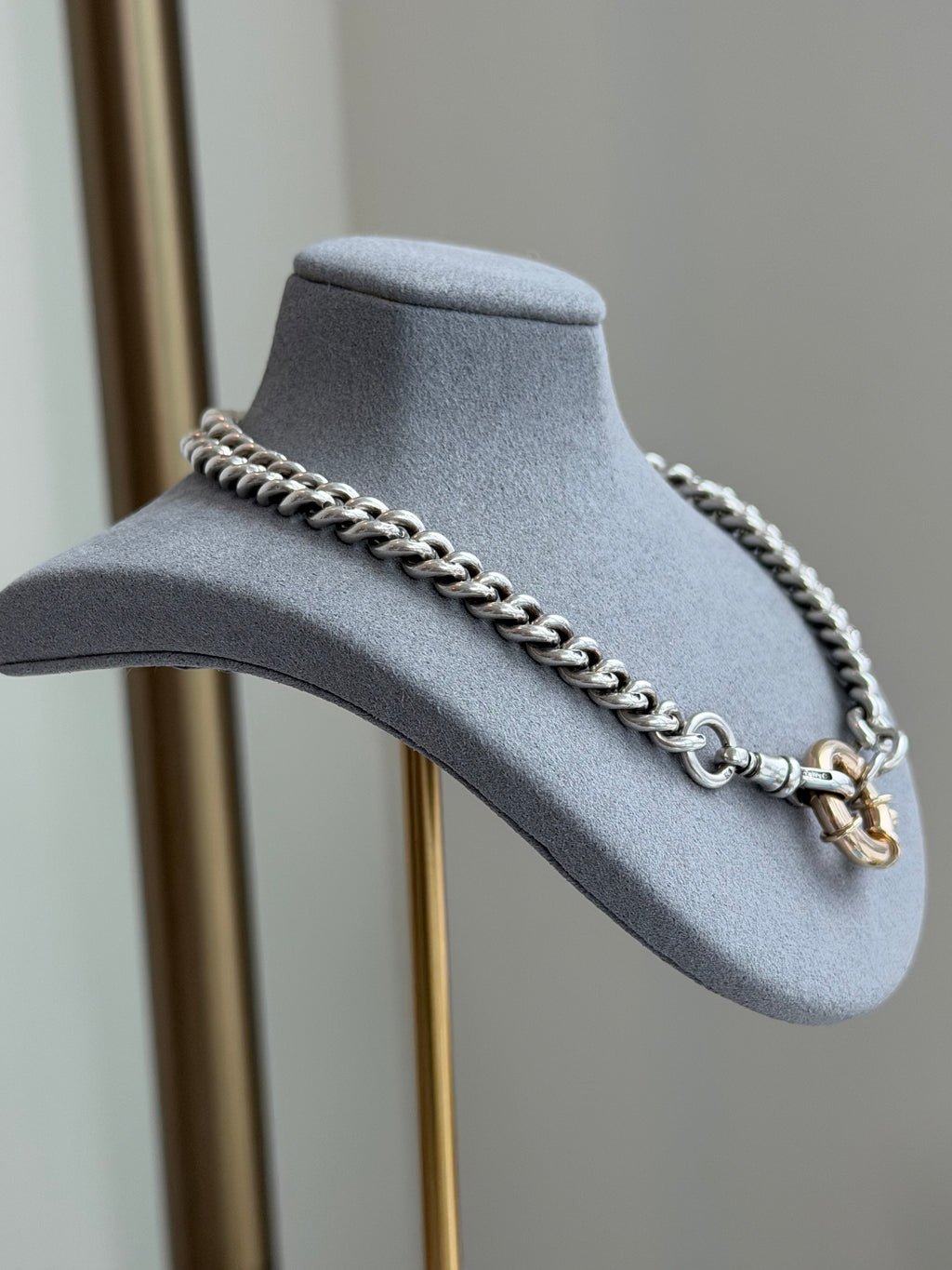EXCEPTIONAL ANTIQUE ALBERT — STERLING SILVER & 10CT GOLD