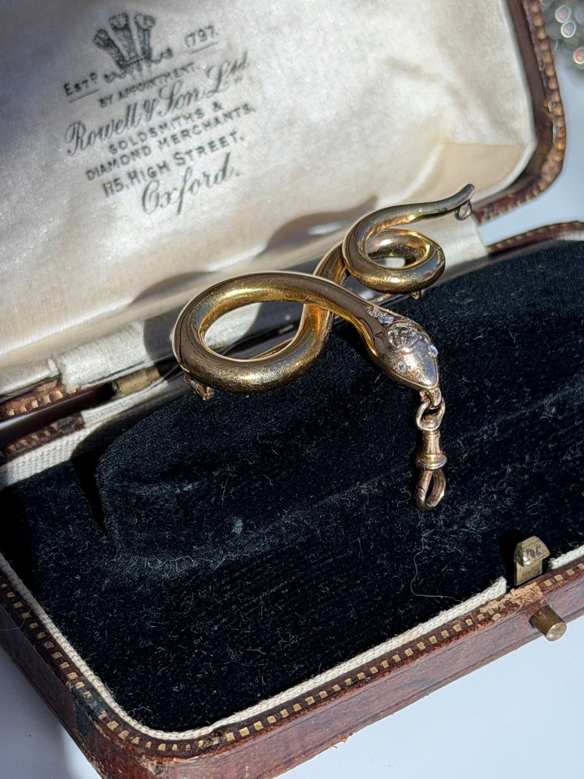 VICTORIAN 14K GOLD DIAMOND SNAKE