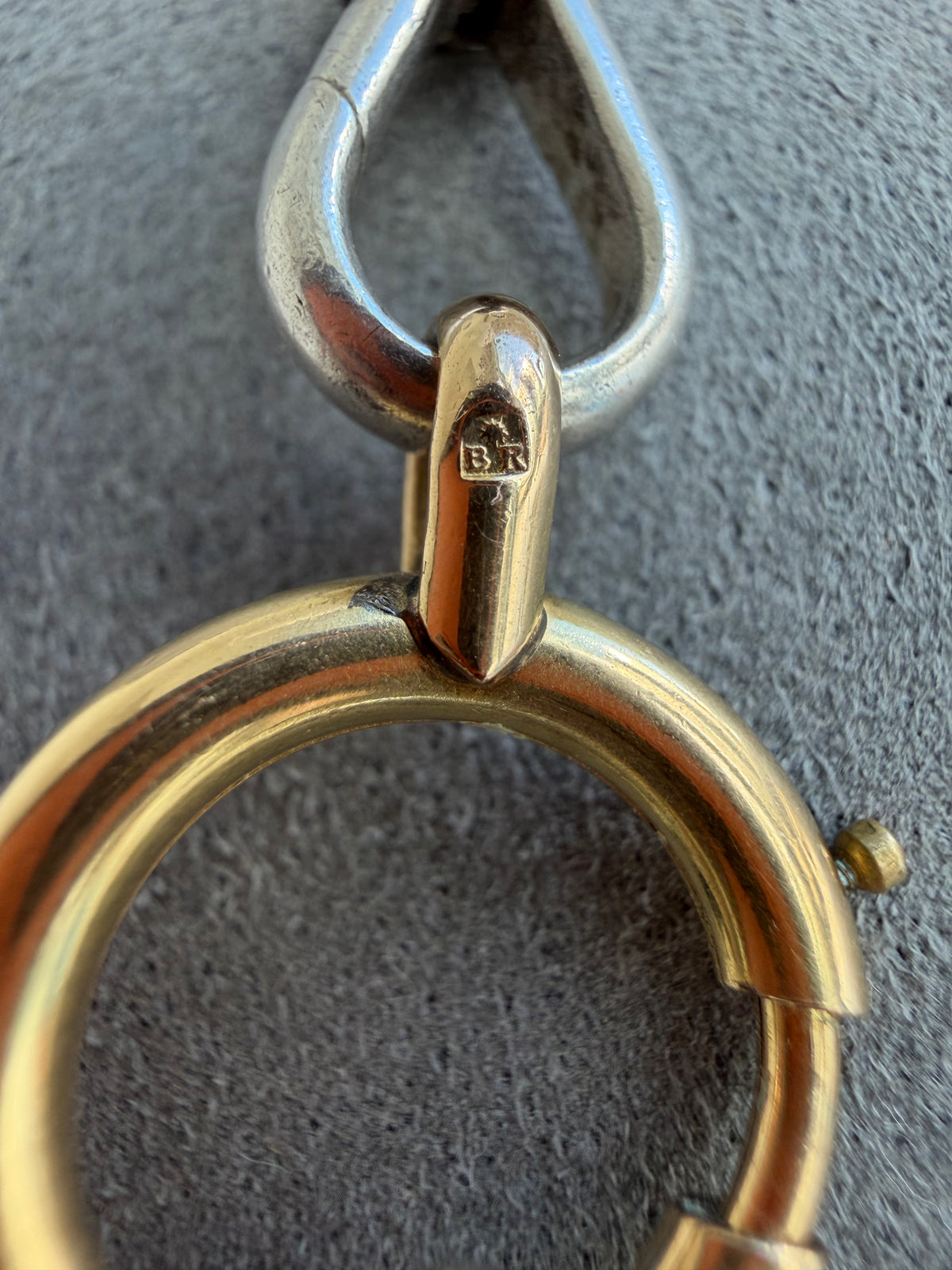 ANTIQUE STERLING SILVER DOUBLE ALBERT & 18CT GOLD