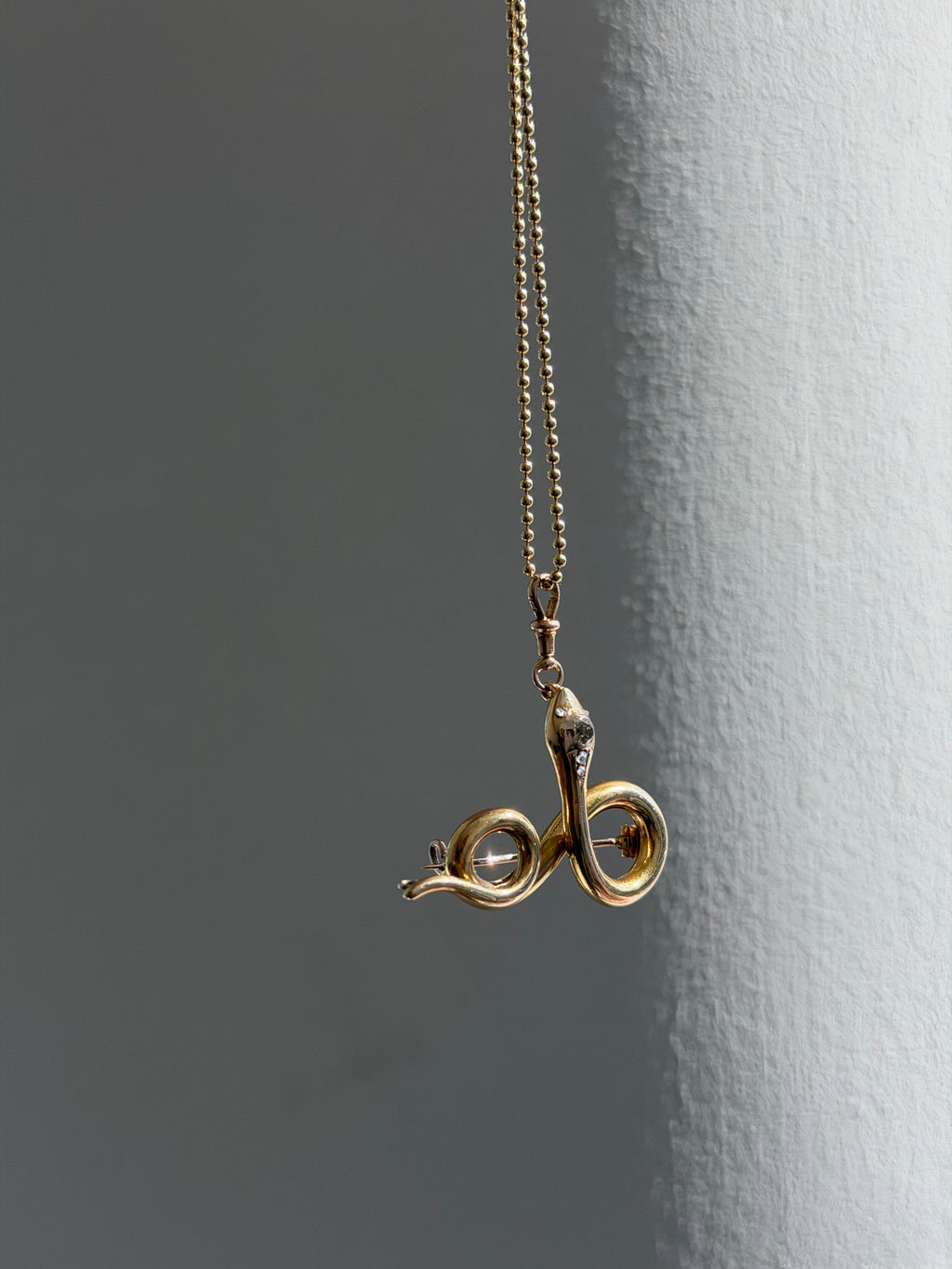 VICTORIAN 14K GOLD DIAMOND SNAKE