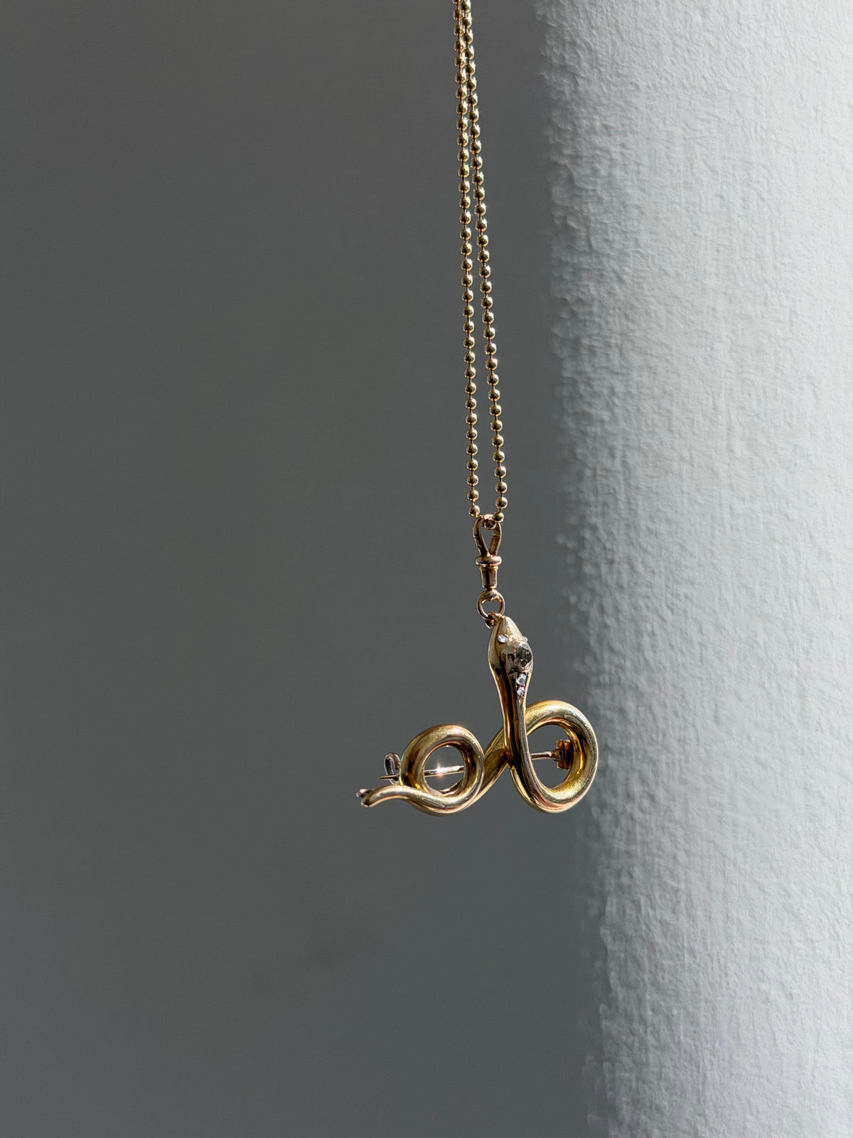 VICTORIAN 14K GOLD DIAMOND SNAKE