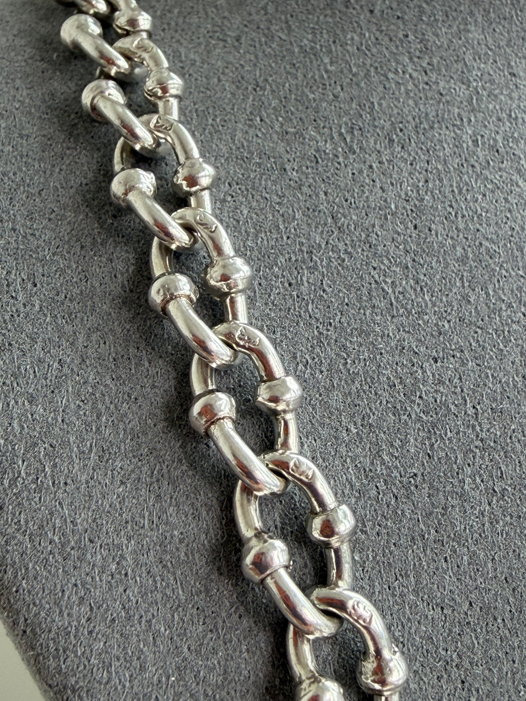ANTIQUE STERLING SILVER FANCY KNOPPED ALBERT CHAIN