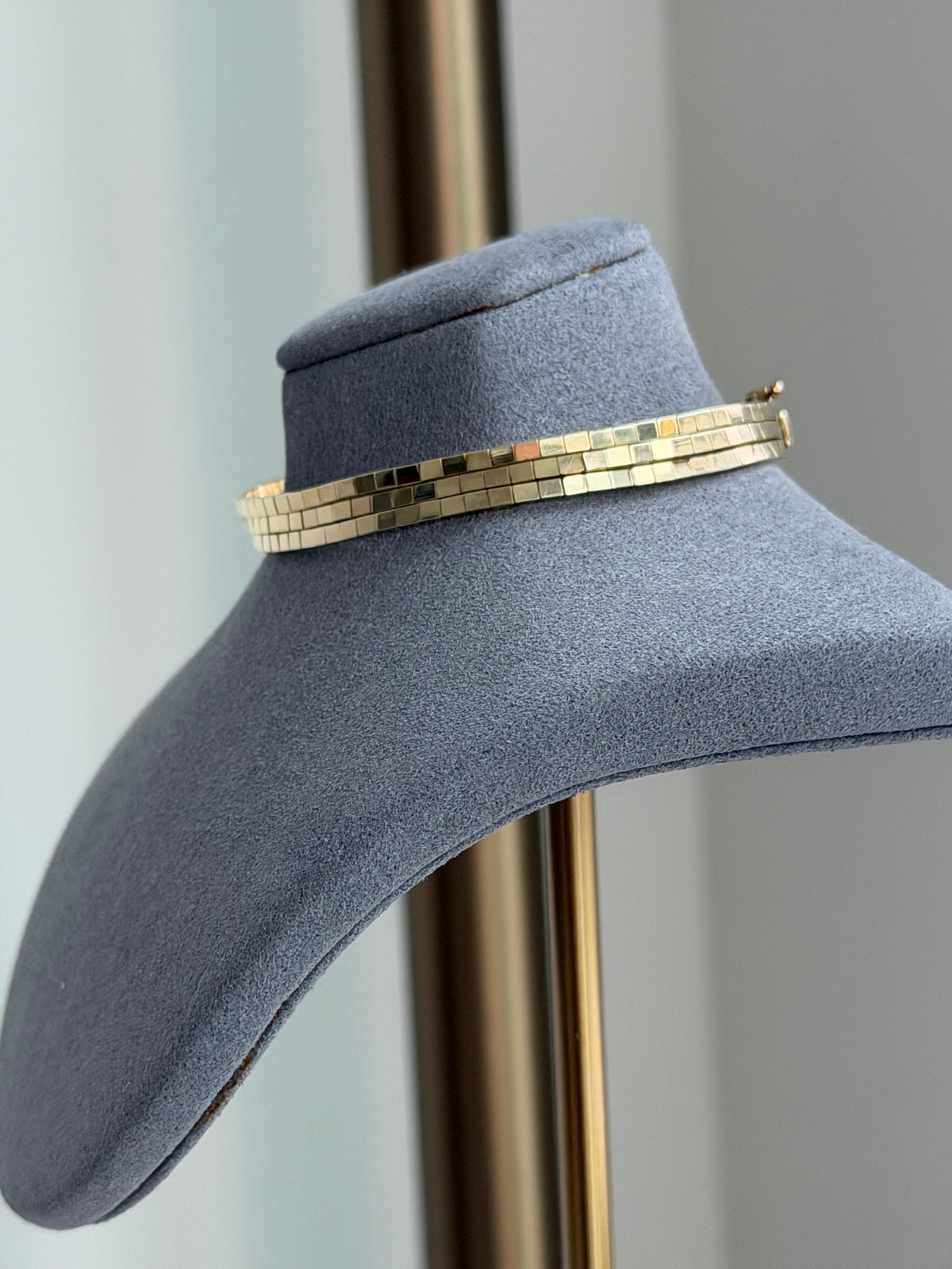 VINTAGE UNOAERRE 14K TRIPLE-ROW OMEGA BRACELET