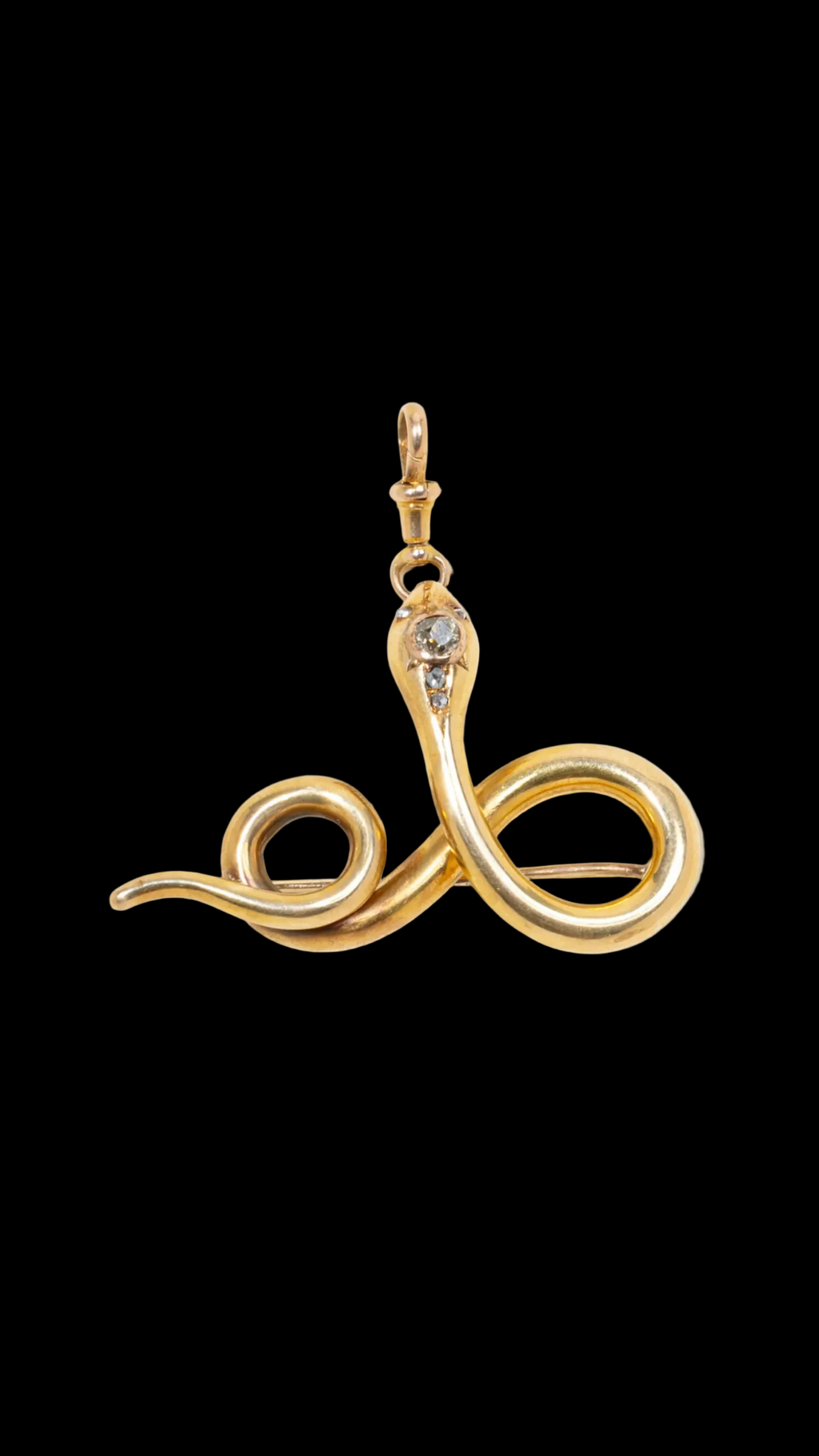 VICTORIAN 14K GOLD DIAMOND SNAKE