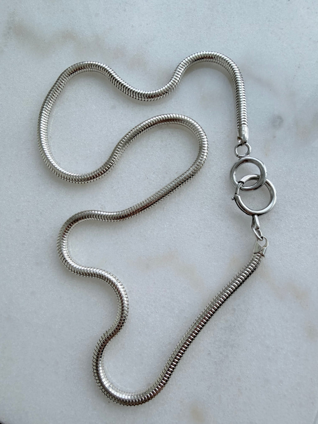 Vintage Sterling Silver Snake Chain Antique bolt