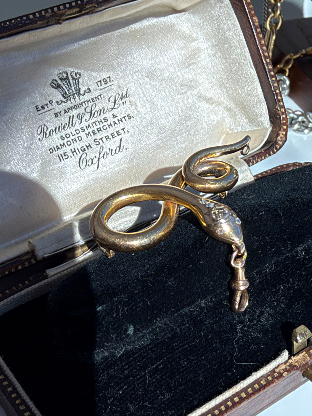 VICTORIAN 14K GOLD DIAMOND SNAKE