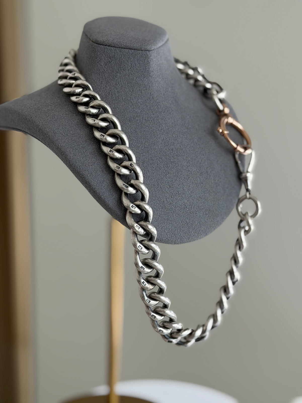 145g Antique Sterling Albert Chain