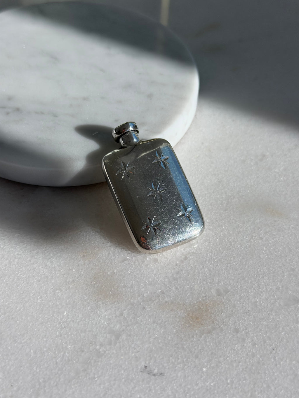 VINTAGE TIFFANY & CO. STERLING SILVER SNOWFLAKE PERFUME BOTTLE