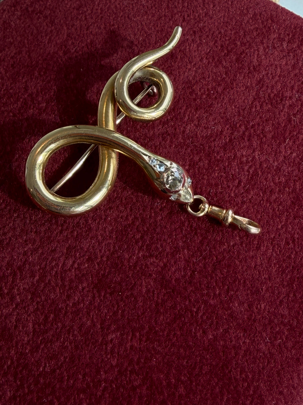 VICTORIAN 14K GOLD DIAMOND SNAKE