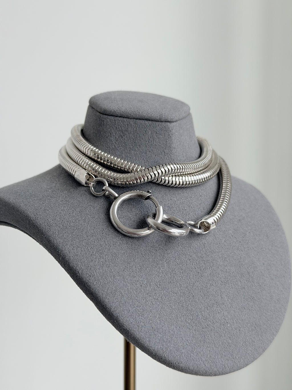 Vintage Sterling Silver Snake Chain Antique bolt