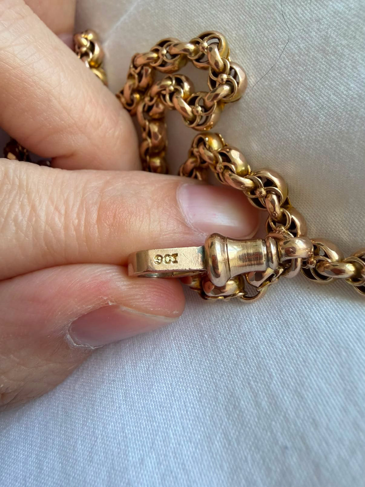 Antique British 9ct Gold Long Guard Chain – 58.5” | 72.5g