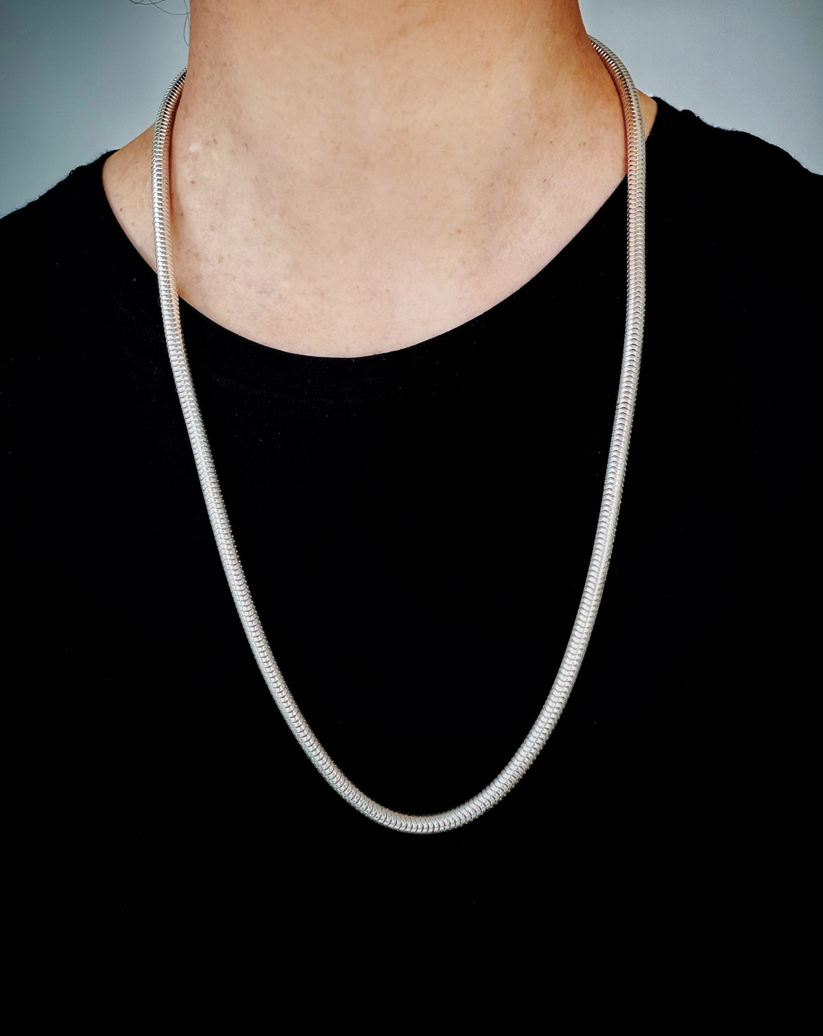 Vintage Sterling Silver Snake Chain Antique bolt