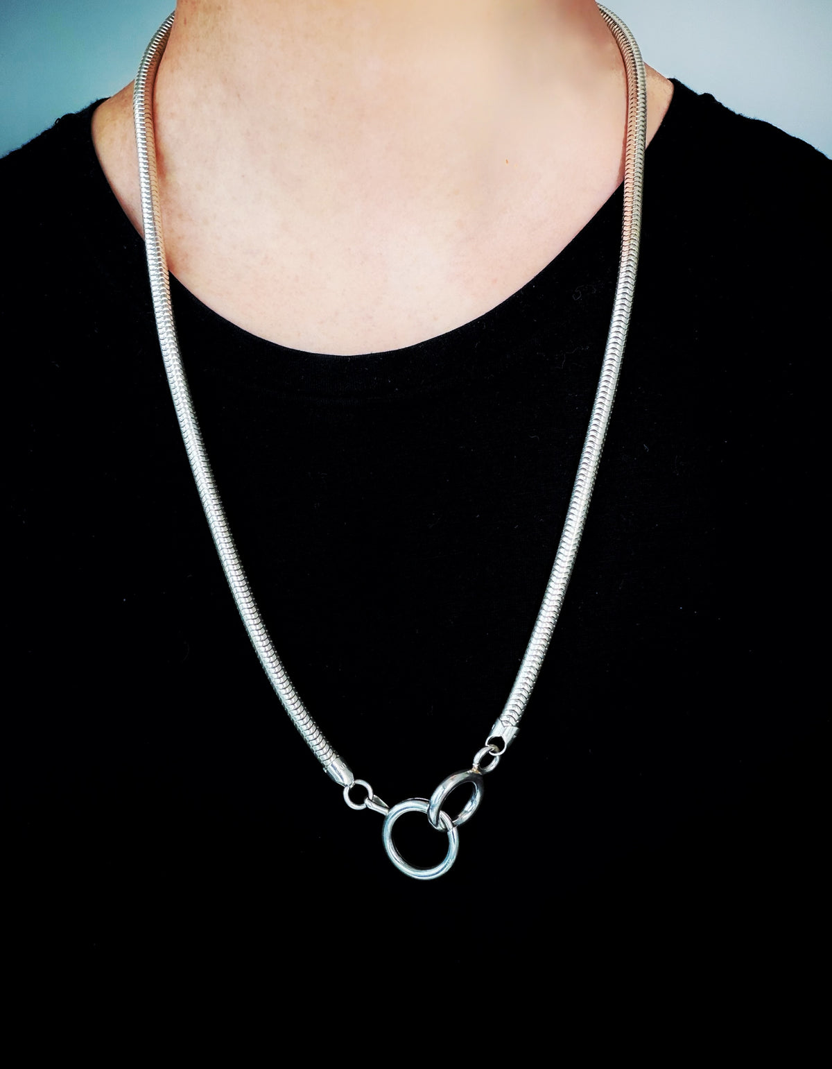 Vintage Sterling Silver Snake Chain Antique bolt