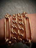 ANTIQUE 9CT ROSE GOLD OPEN CURB BRACELETS