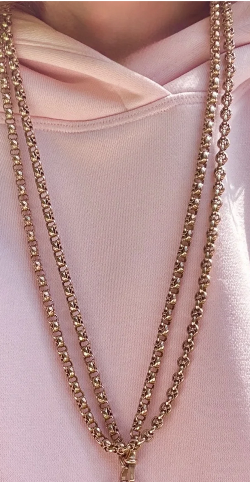 Antique British 9ct Gold Long Guard Chain – 58.5” | 72.5g