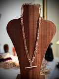 Antique 9ct Rose Gold Fetter Trombone Albert Chain