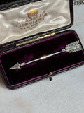 Circa 1910 Platinum & 14K Gold Rose-Cut Diamond Arrow Brooch