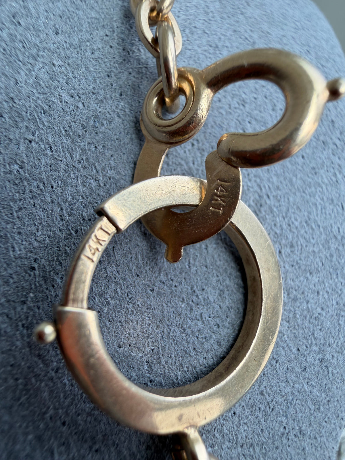 ANTIQUE SILVER & 14K GOLD ALBERT CHAIN