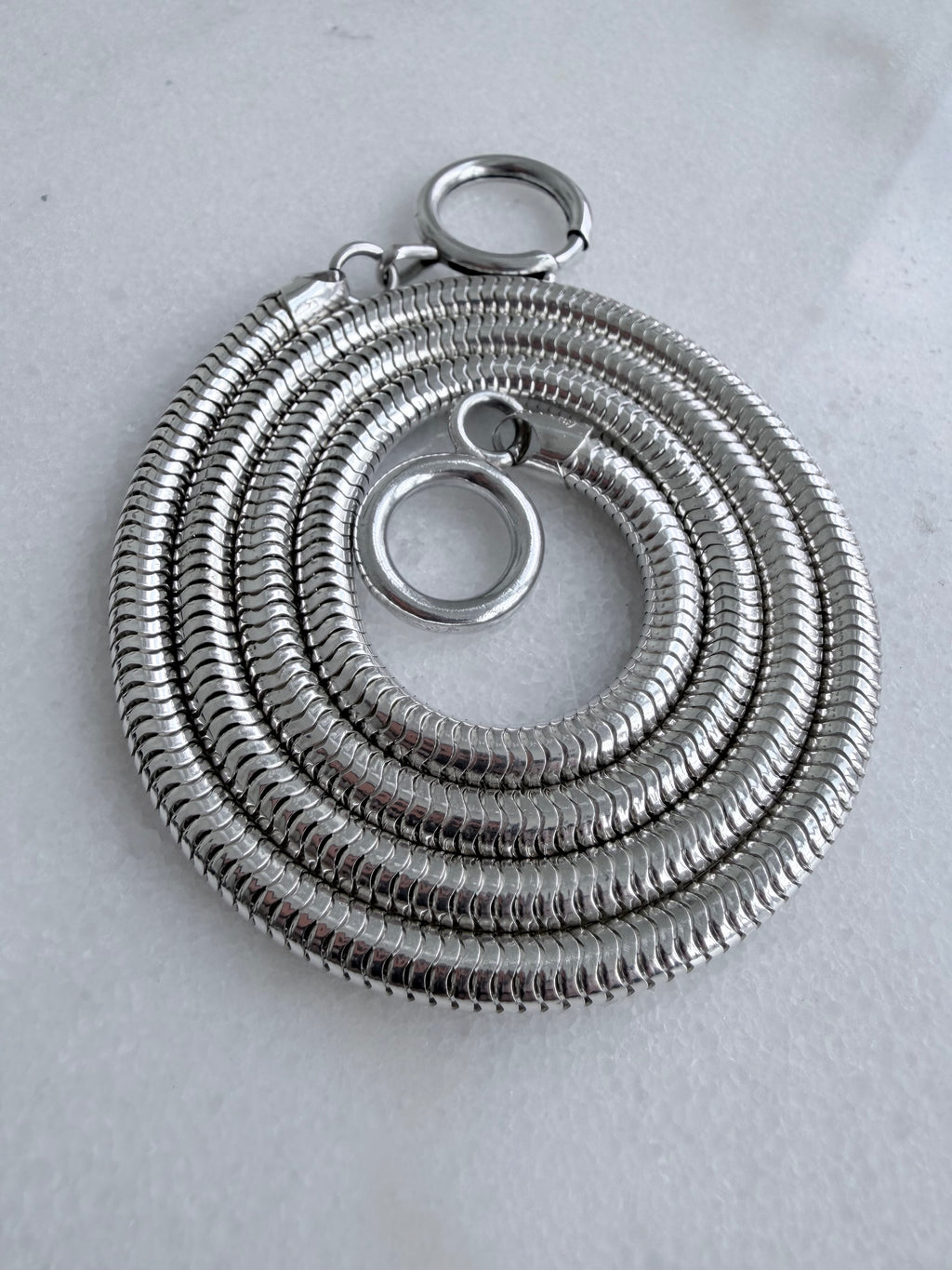 Vintage Sterling Silver Snake Chain Antique bolt