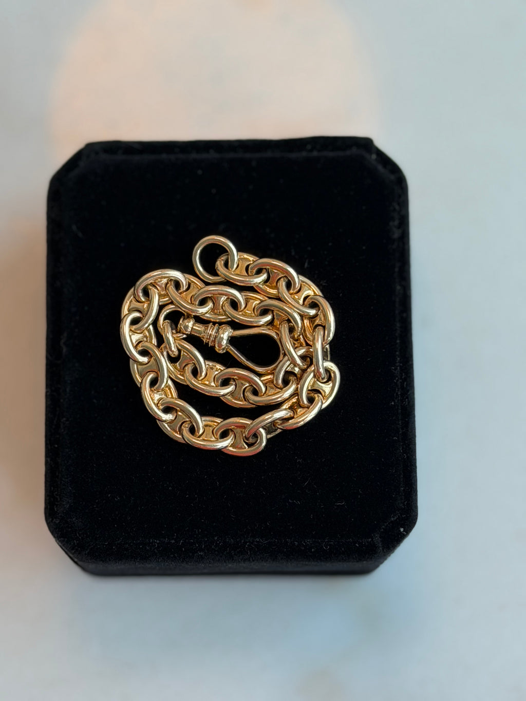 Vintage 14K Solid Gold Mariner Bracelet with Oversized Swivel Dog Clip – 28.65g