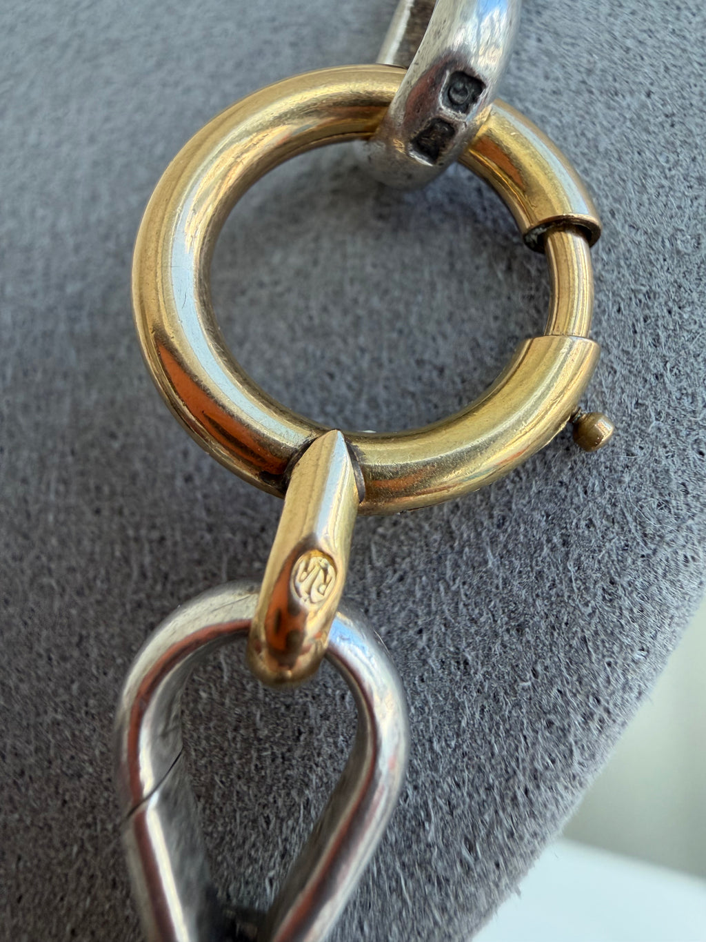 ANTIQUE STERLING SILVER DOUBLE ALBERT & 18CT GOLD