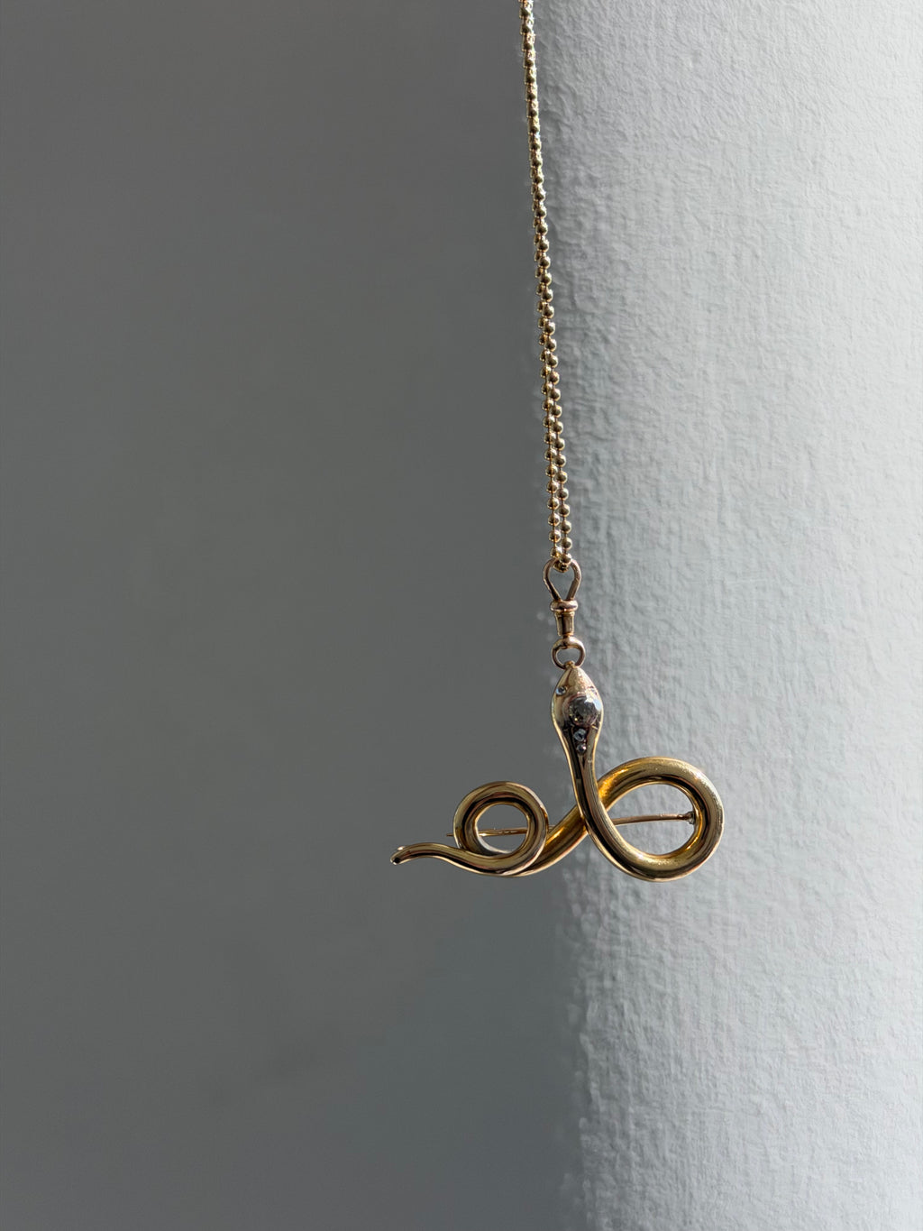 VICTORIAN 14K GOLD DIAMOND SNAKE
