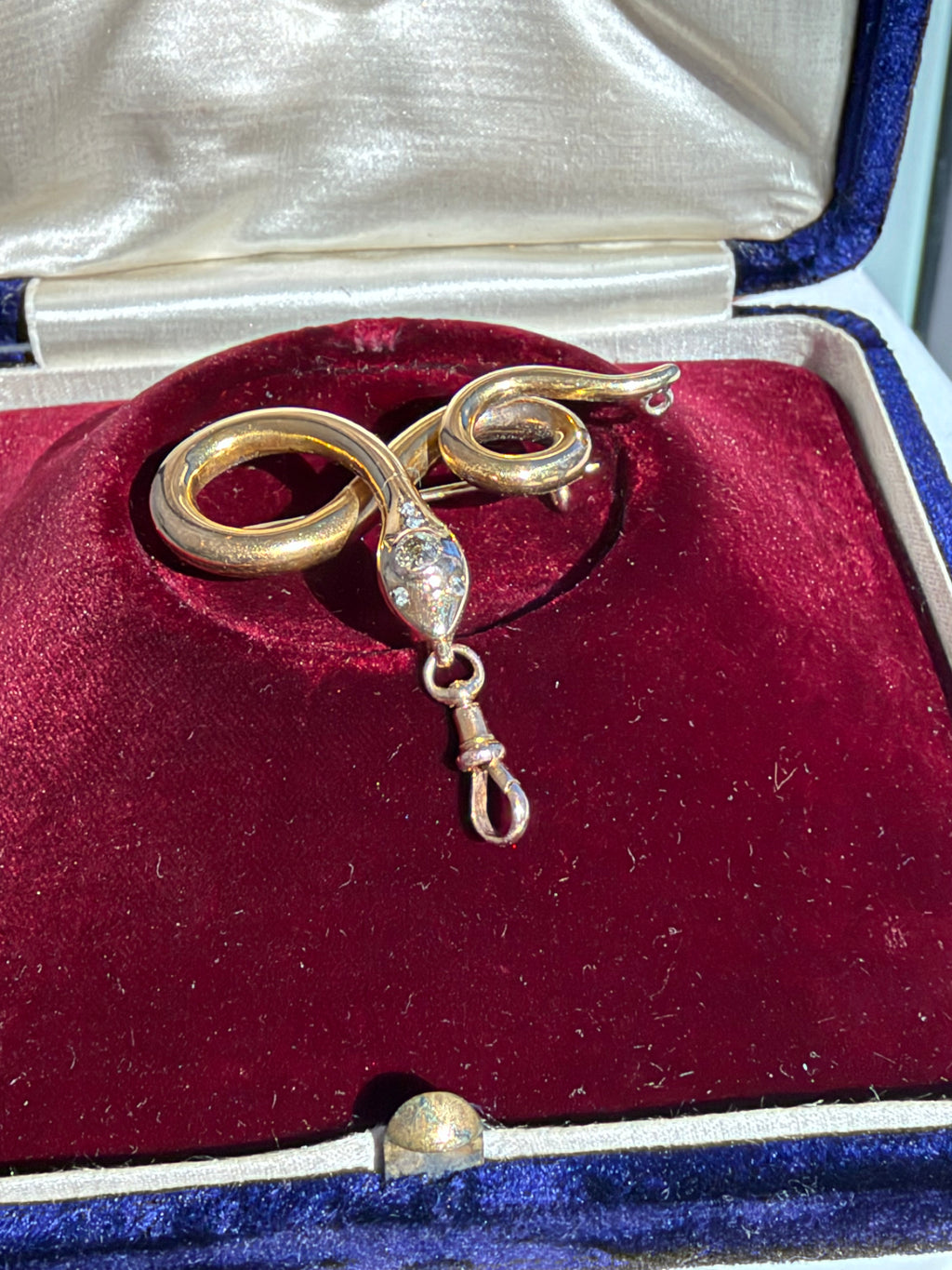 VICTORIAN 14K GOLD DIAMOND SNAKE