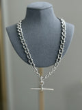 ANTIQUE STERLING SILVER FANCY KNOPPED ALBERT CHAIN