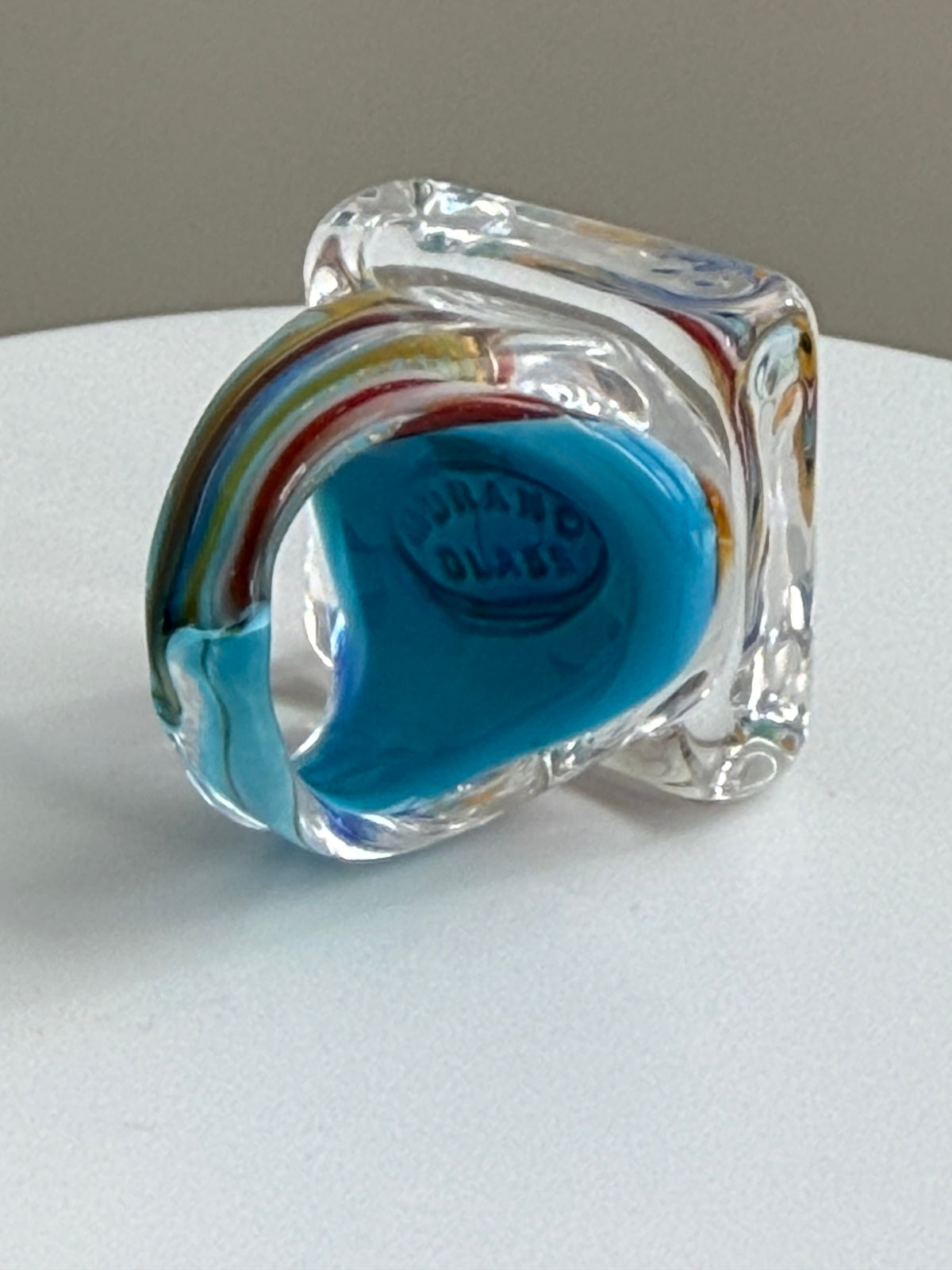 BLUE MURANO GLASS STATEMENT RING