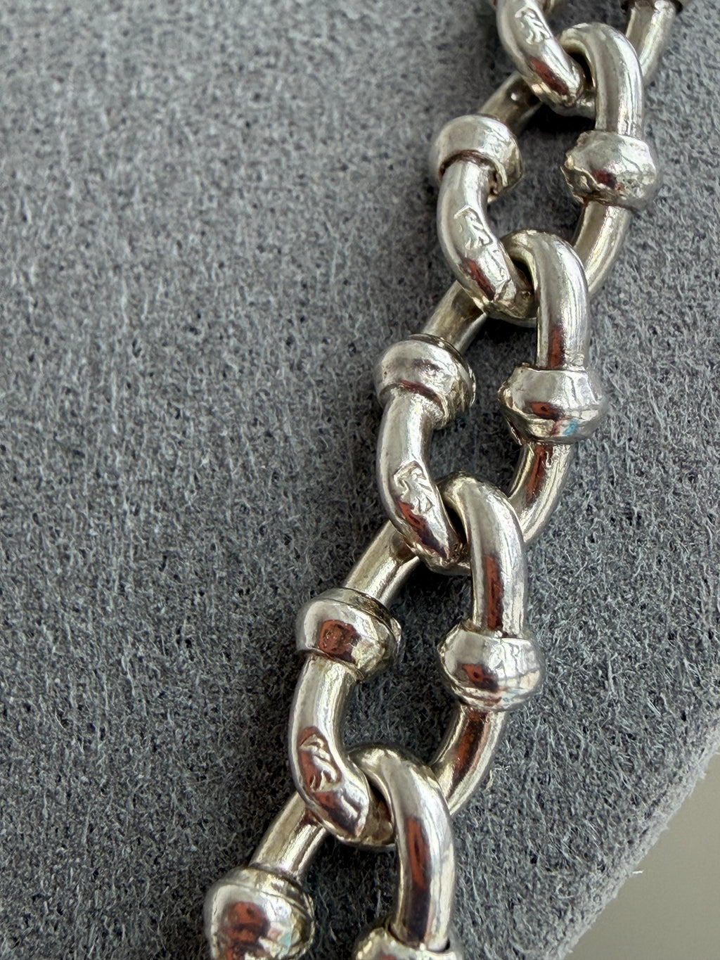 ANTIQUE STERLING SILVER FANCY KNOPPED ALBERT CHAIN