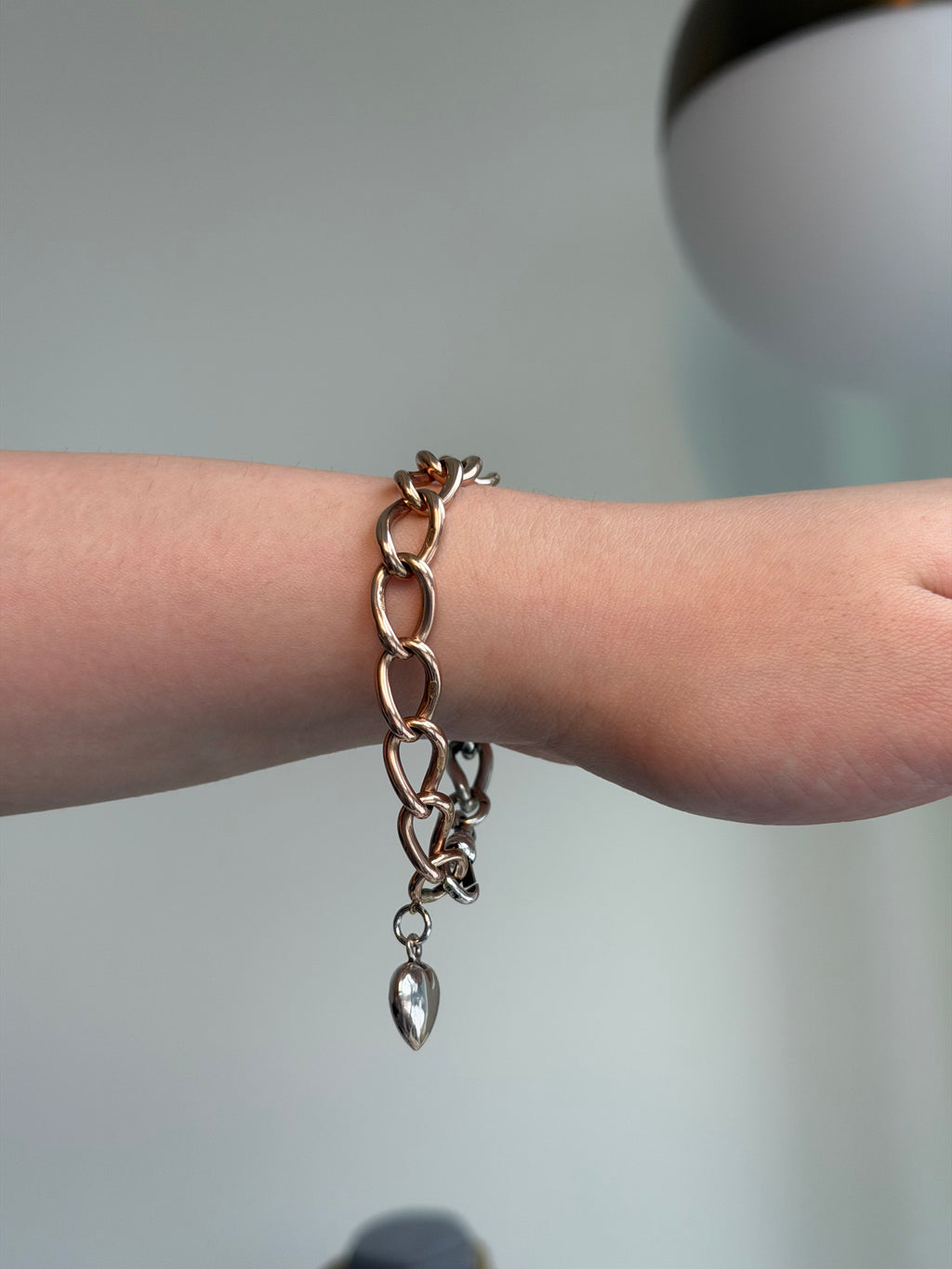 Antique 9ct Gold & Sterling Silver Mixed-Metal Bracelet