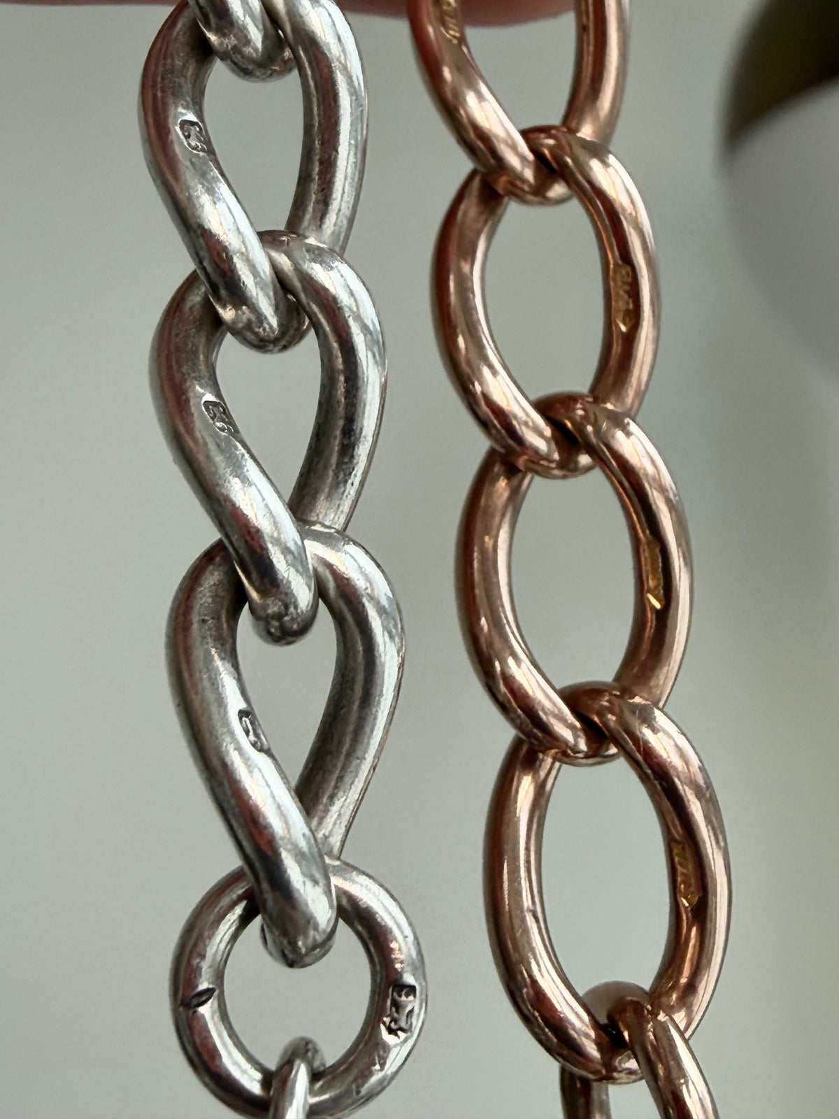 Antique 9ct Gold & Sterling Silver Mixed-Metal Bracelet