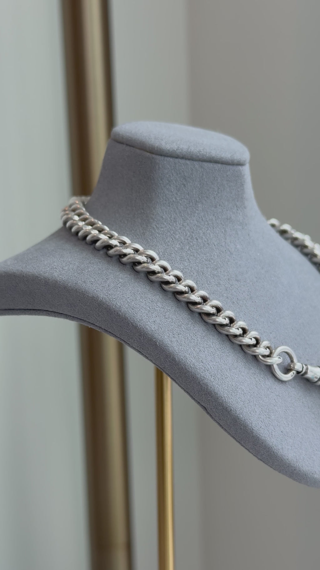 EXCEPTIONAL ANTIQUE ALBERT — STERLING SILVER & 10CT GOLD