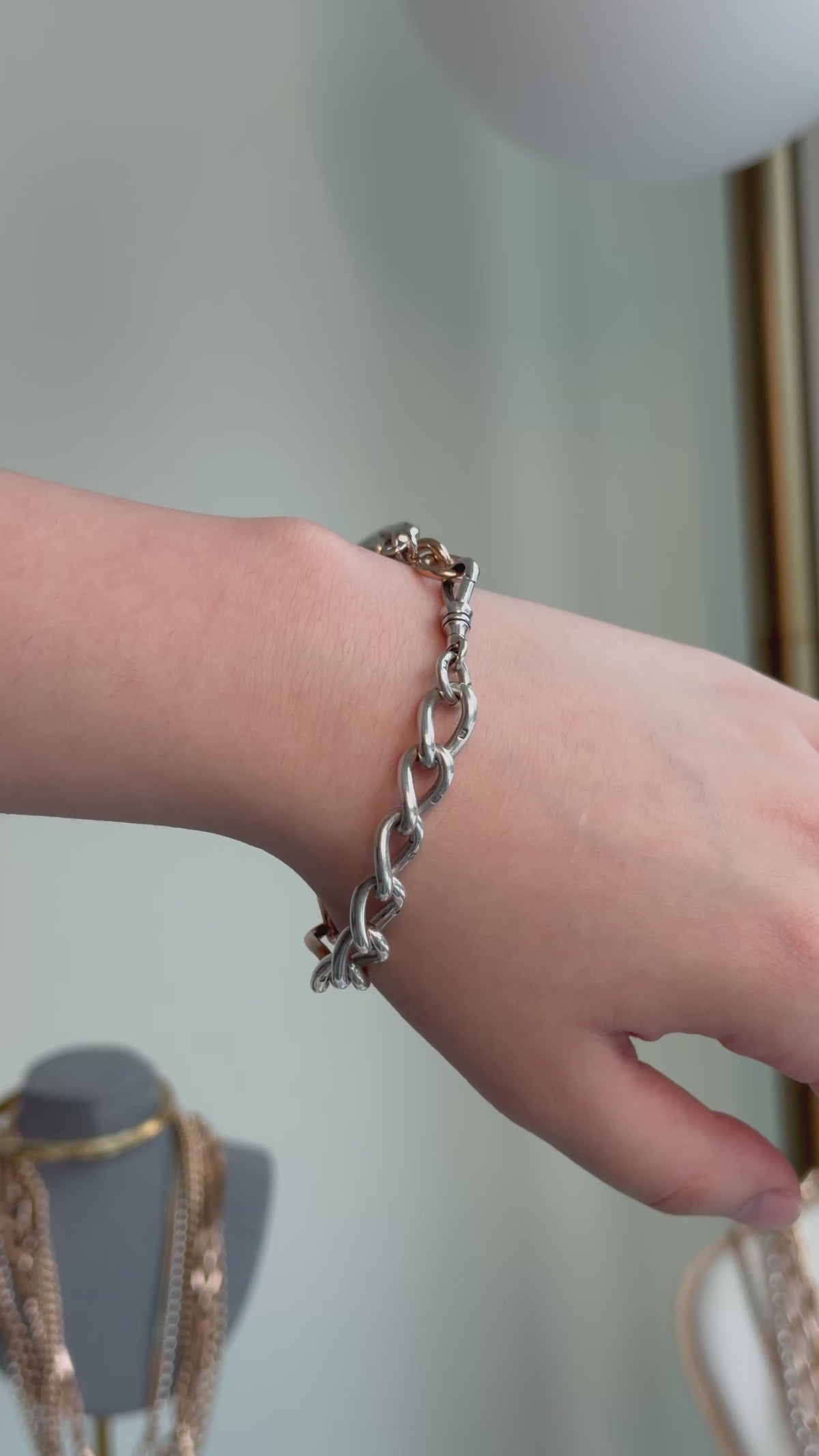 Antique 9ct Gold & Sterling Silver Mixed-Metal Bracelet